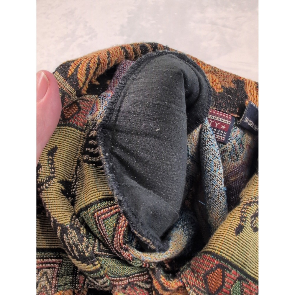 New Identity Vintage Tapestry Jacket Safari Lion Zebra Green Cotton Blend Medium - Picture 14 of 14